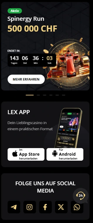 Lex Casino Mobile App und Werbeaktionen