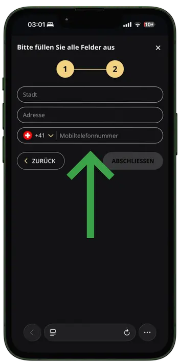 Region und Währung im Lex Casino wählen
