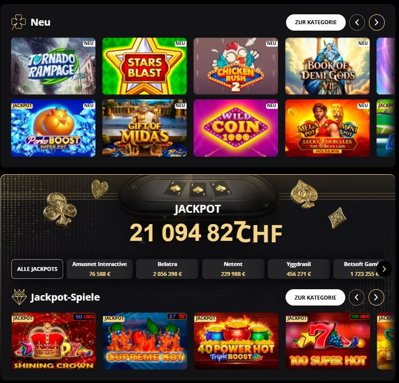 neue Jackpot-Spielautomaten lexcasino